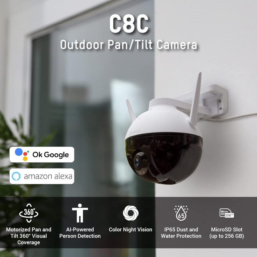 EZVIZ by Hikvision C8C 2MP Outdoor Pan:Tilt Smart WiFi CCTV Camera