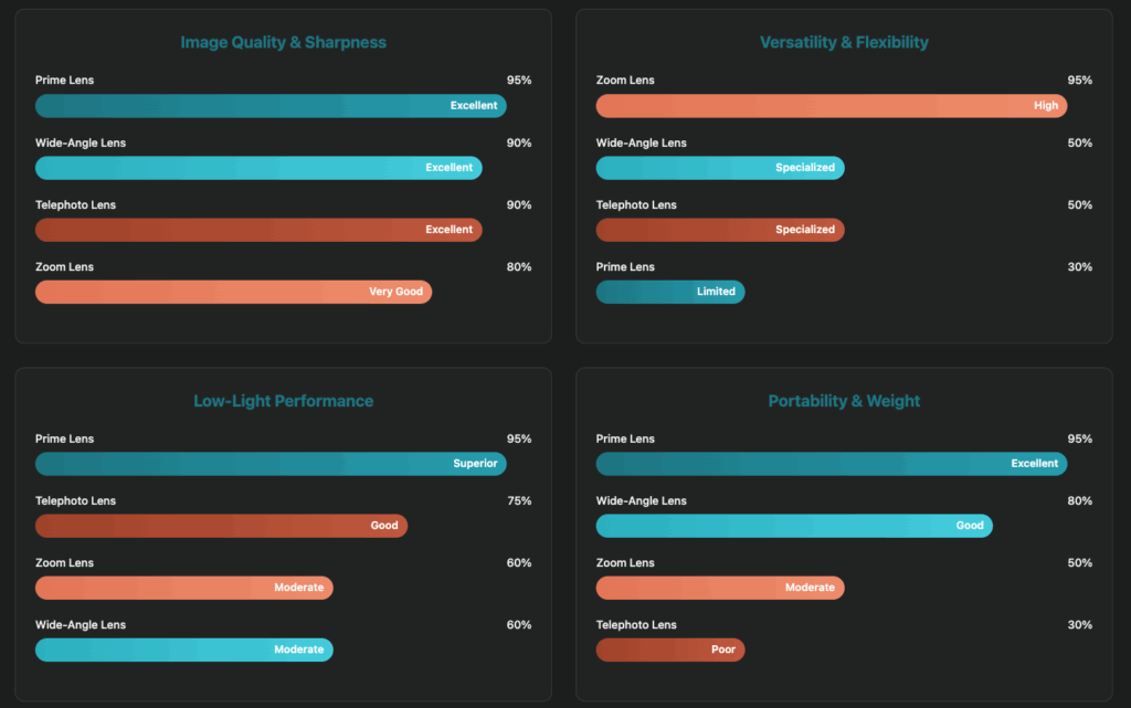 Camera Lens Comparison Chart