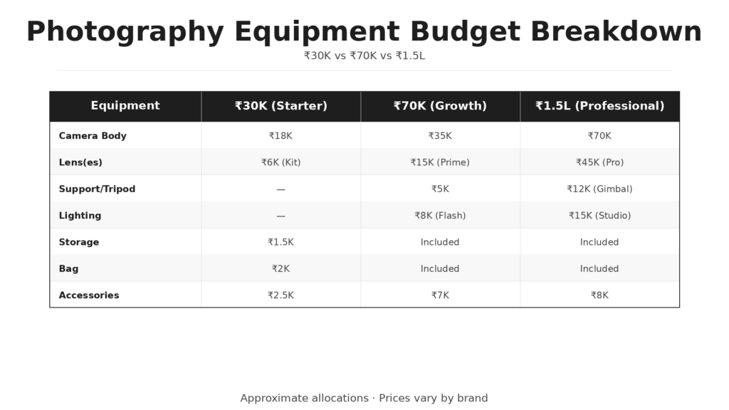 Photography Equipment Budget Breakdown