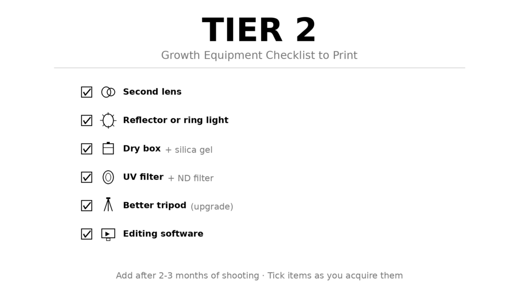 TIER 2 Growth Equipment Checklist to Print